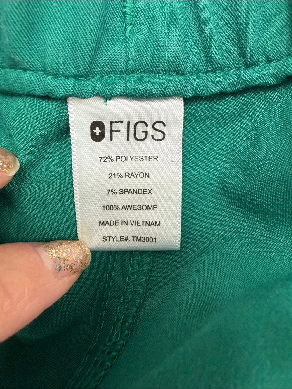 Figs Cairo Straight-Leg Hunter Green Men Scrub Pant (Size S)